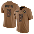 Blackjersey LA.Chargers #8 Omarion Hampton Player Brown Salute To Service Limited Stitched Jerseys