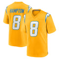 Blackjersey LA.Chargers #8 Omarion Hampton Player Gold Home Game Stitched Jerseys