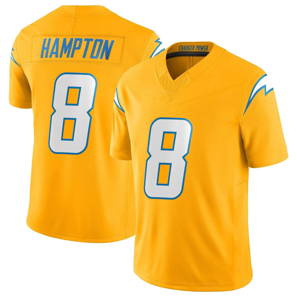 Blackjersey LA.Chargers #8 Omarion Hampton Player Gold Limited Vapor F.U.S.E. Home Game Stitched Jerseys