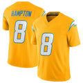 Blackjersey LA.Chargers #8 Omarion Hampton Player Gold Limited Vapor F.U.S.E. Home Game Stitched Jerseys