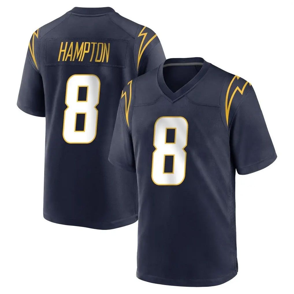 Blackjersey LA.Chargers #8 Omarion Hampton Player Navy Home Game Stitched Jerseys