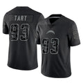 Blackjersey LA.Chargers #93 Teair Tart Player Black Limited Reflective Home Game Stitched Jerseys