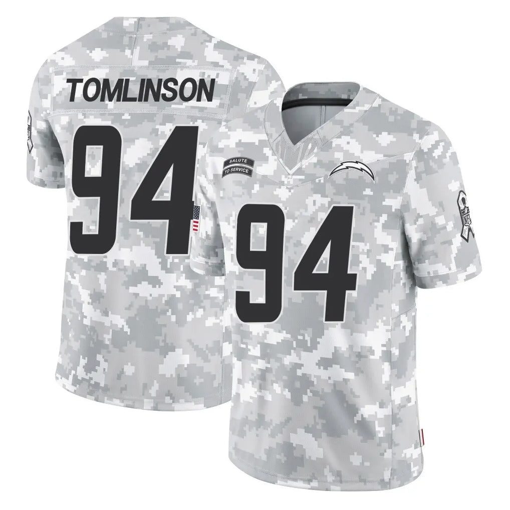 Blackjersey LA.Chargers #94 Dalvin Tomlinson Player Arctic Camo Salute To Service Limited Game Stitched Jerseys
