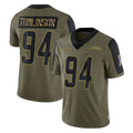 Blackjersey LA.Chargers #94 Dalvin Tomlinson Player Olive Salute To Service Limited Game Stitched Jerseys
