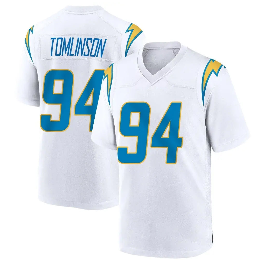 Blackjersey LA.Chargers #94 Dalvin Tomlinson Player White Home Game Stitched Jerseys