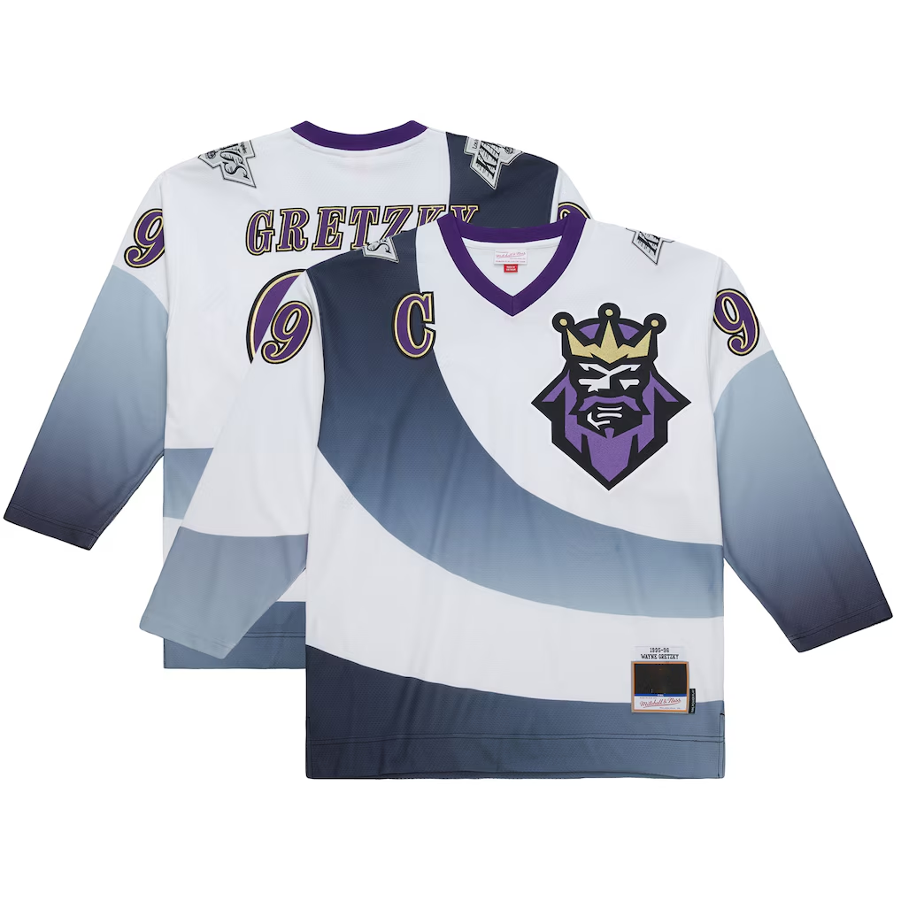 Blackjersey LA.Kings Wayne Gretzky Mitchell & Ness White Big & Tall 1995-96 Blue Line 2.0 Jerseys