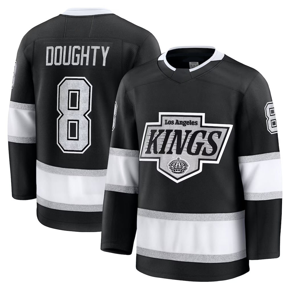 Blackjersey LA.Kings #8 Drew Doughty Black Home Premium Jerseys