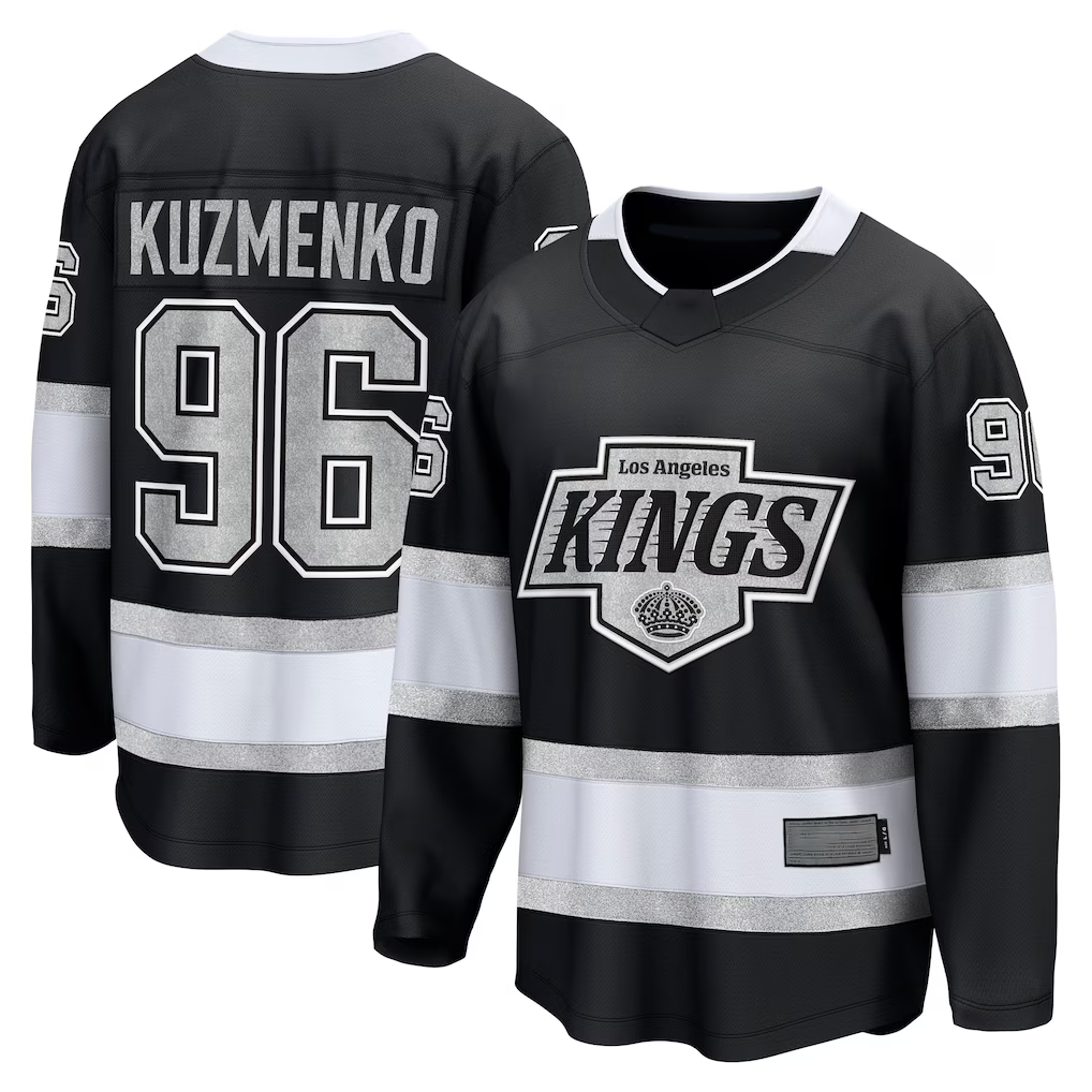 Blackjersey LA.Kings #96 Andrei Kuzmenko Black Home Breakaway Jerseys