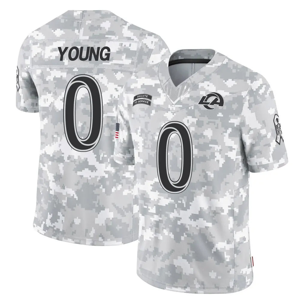 Blackjersey LA.Rams #0 Byron Young Player Arctic Camo Salute To Service Limited Game Stitched Jerseys