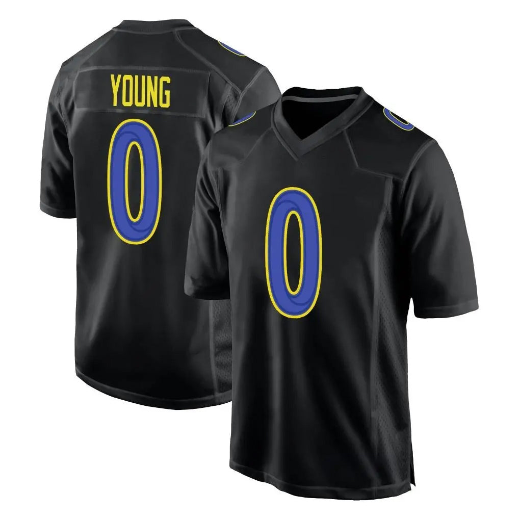 Blackjersey LA.Rams #0 Byron Young Player Black Fashion Limited Home Game Stitched Jerseys