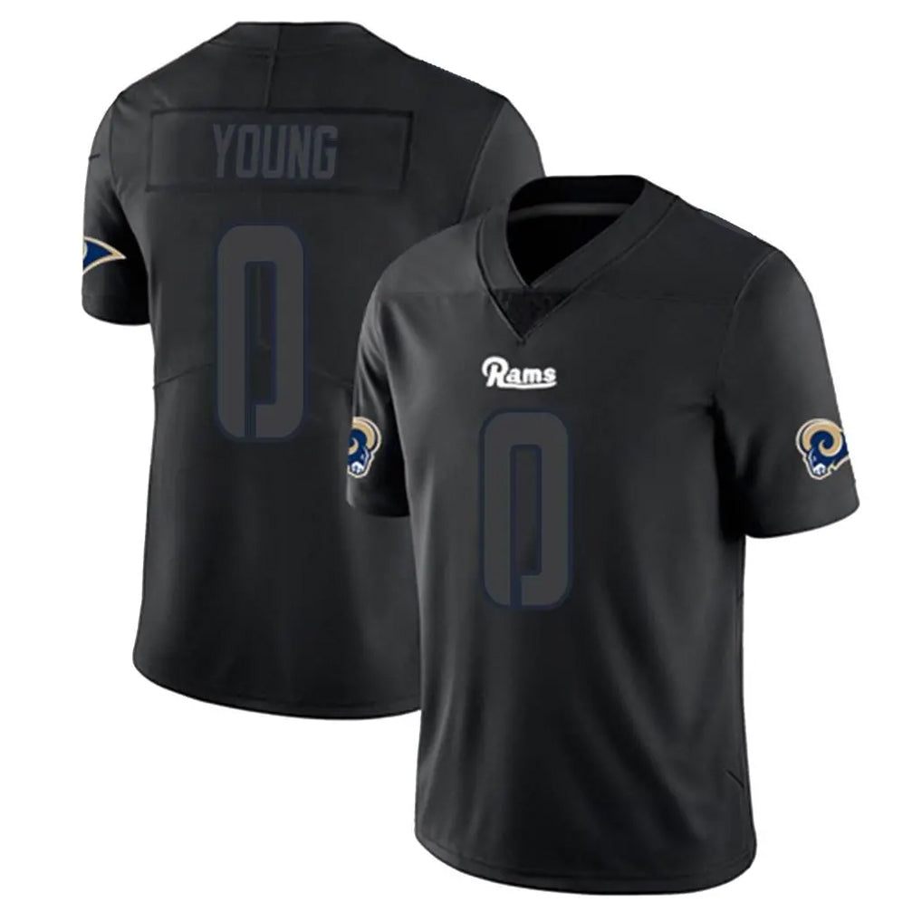 Blackjersey LA.Rams #0 Byron Young Player Black Impact Limited Home Game Stitched Jerseys