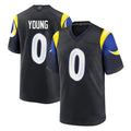 Blackjersey LA.Rams #0 Byron Young Player Black Midnight Rivalries Collection Home Game Stitched Jerseys