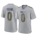 Blackjersey LA.Rams #0 Byron Young Player Gray Atmosphere Fashion Home Game Stitched Jerseys