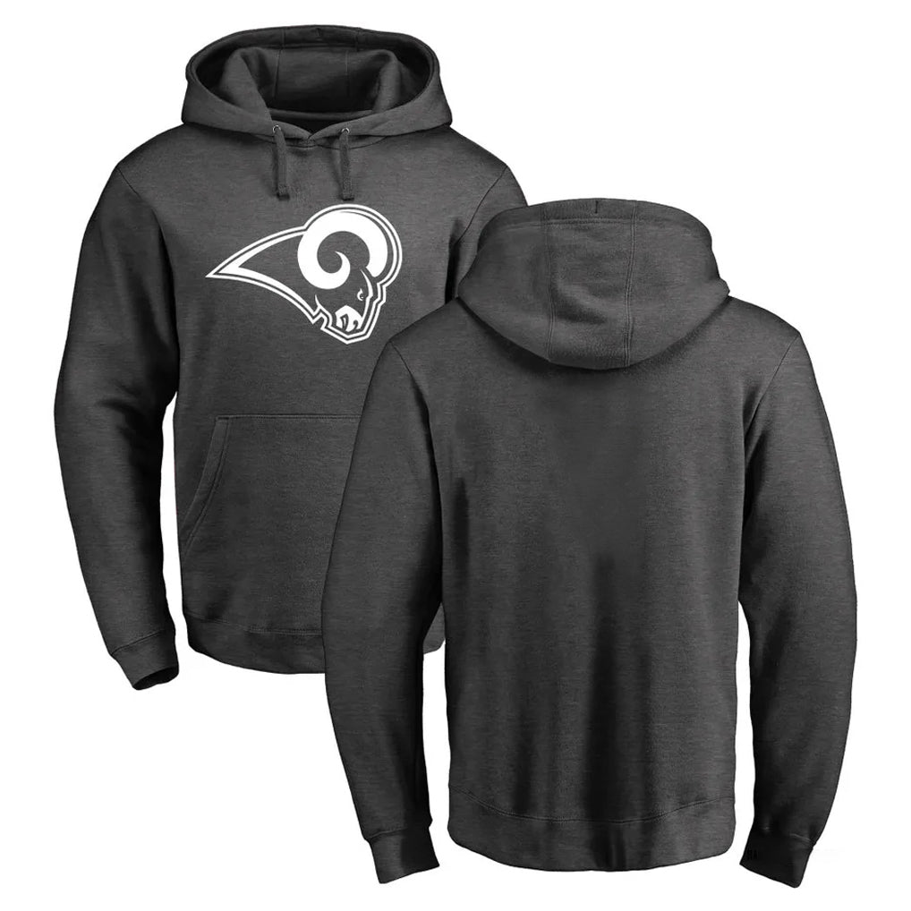 Blackjersey LA.Rams #0 Byron Young Player Gray Pullover Hoodie Limited Game Stitched Jerseys