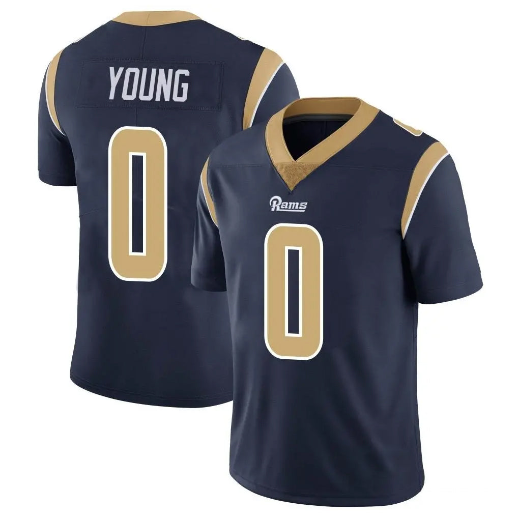 Blackjersey LA.Rams #0 Byron Young Player Navy Limited Vapor Untouchable Home Game Stitched Jerseys