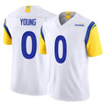 Blackjersey LA.Rams #0 Byron Young Player White Limited Vapor F.U.S.E. Home Game Stitched Jerseys
