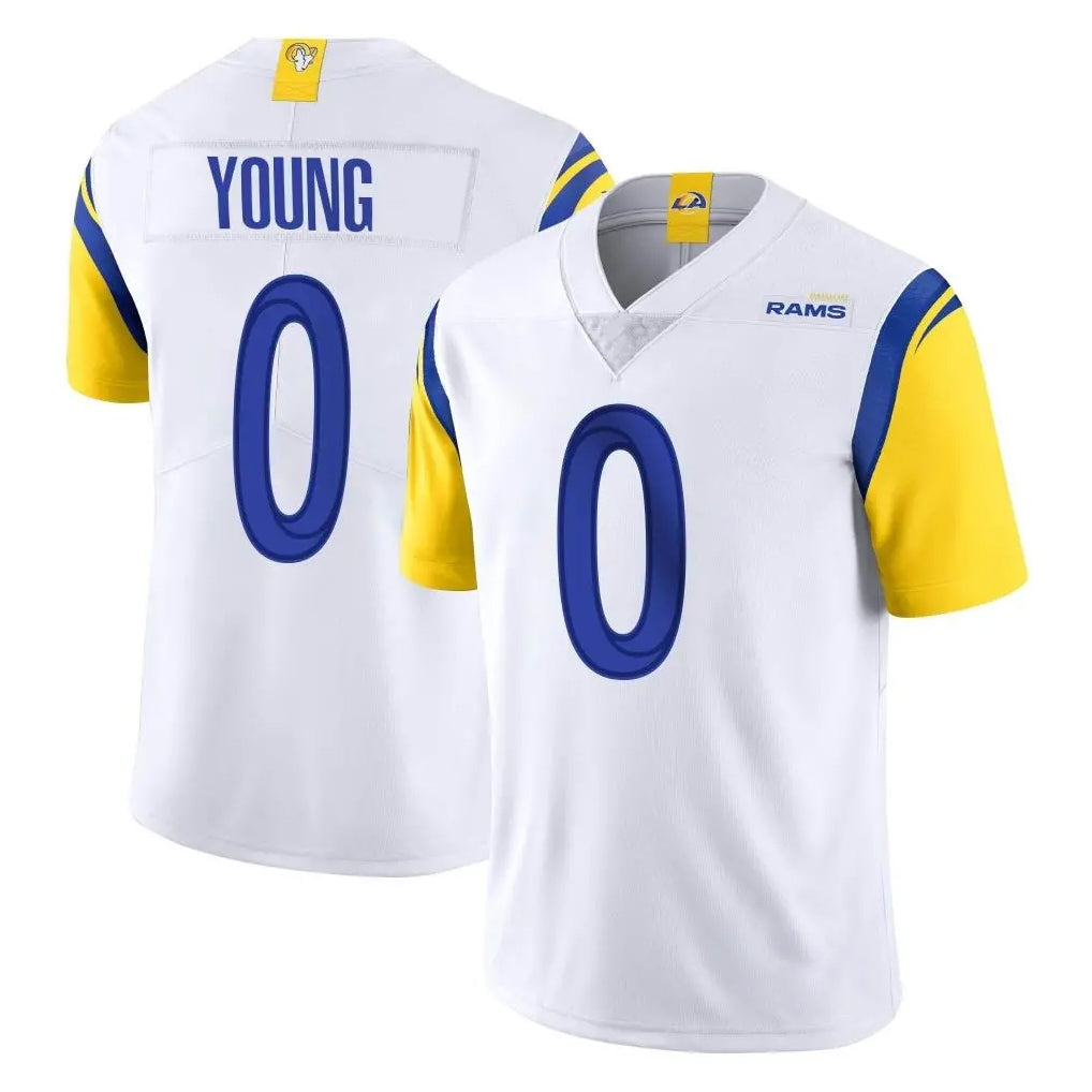 Blackjersey LA.Rams #0 Byron Young Player White Limited Vapor Untouchable Home Game Stitched Jerseys