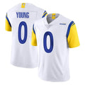 Blackjersey LA.Rams #0 Byron Young Player White Limited Vapor Untouchable Home Game Stitched Jerseys