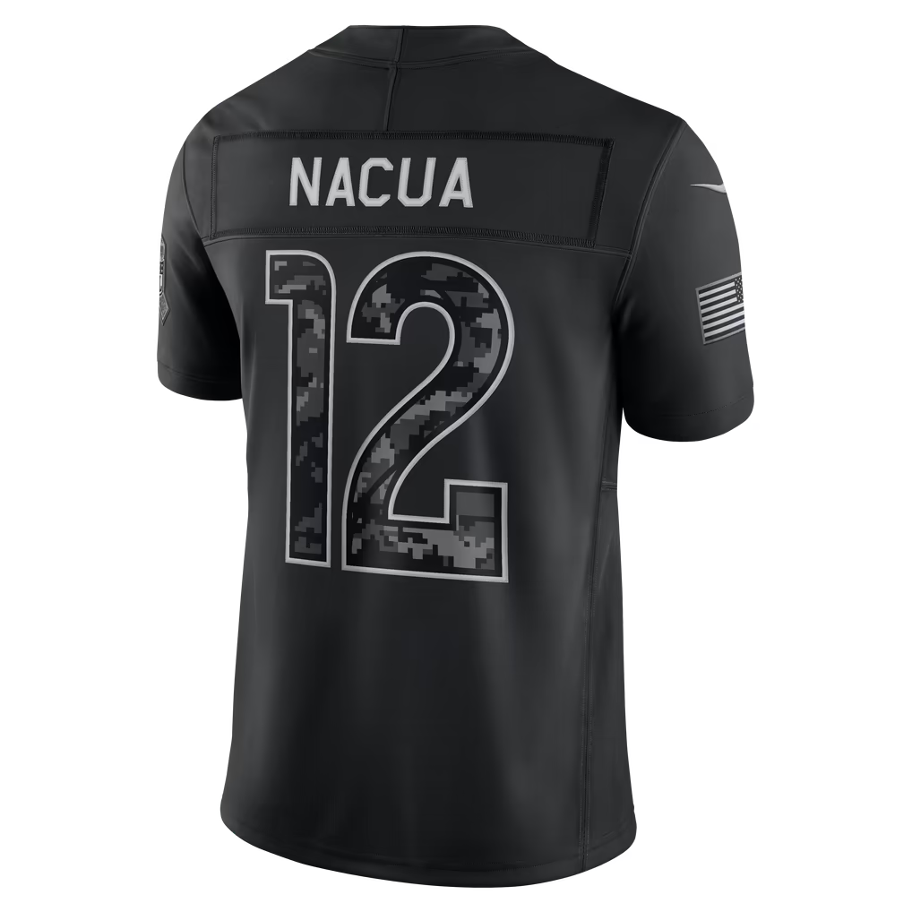 Blackjersey  LA.Rams #12 Puka Nacua Black 2026 Salute to Service Stitched Limited Jersey