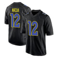Blackjersey LA.Rams #12 Puka Nacua Player Black Fashion Limited Home Game Stitched Jerseys