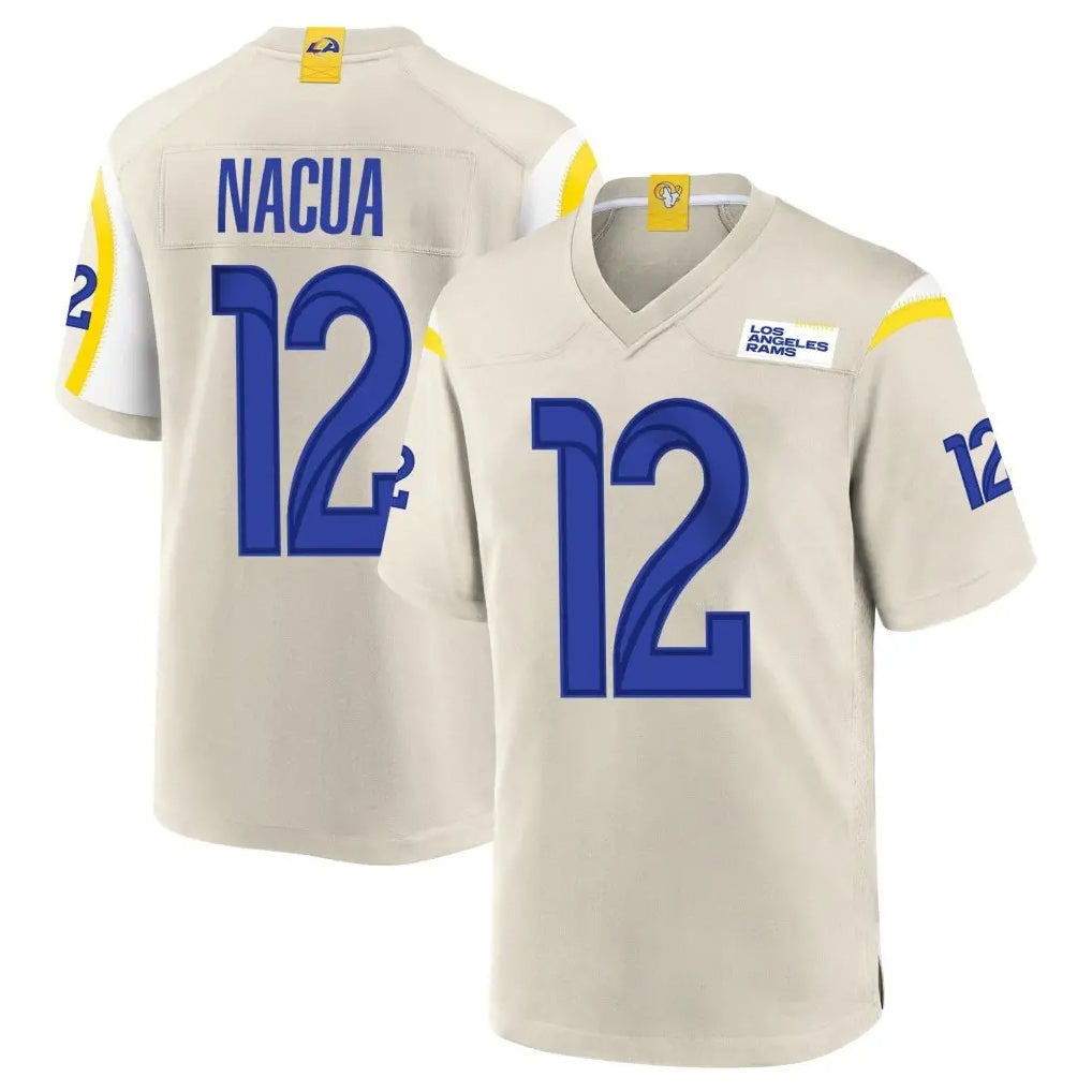 Blackjersey LA.Rams #12 Puka Nacua Player Bone Home Game Stitched Jerseys