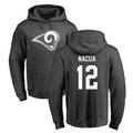 Blackjersey LA.Rams #12 Puka Nacua Player Gray Pullover Hoodie Limited Game Stitched Jerseys