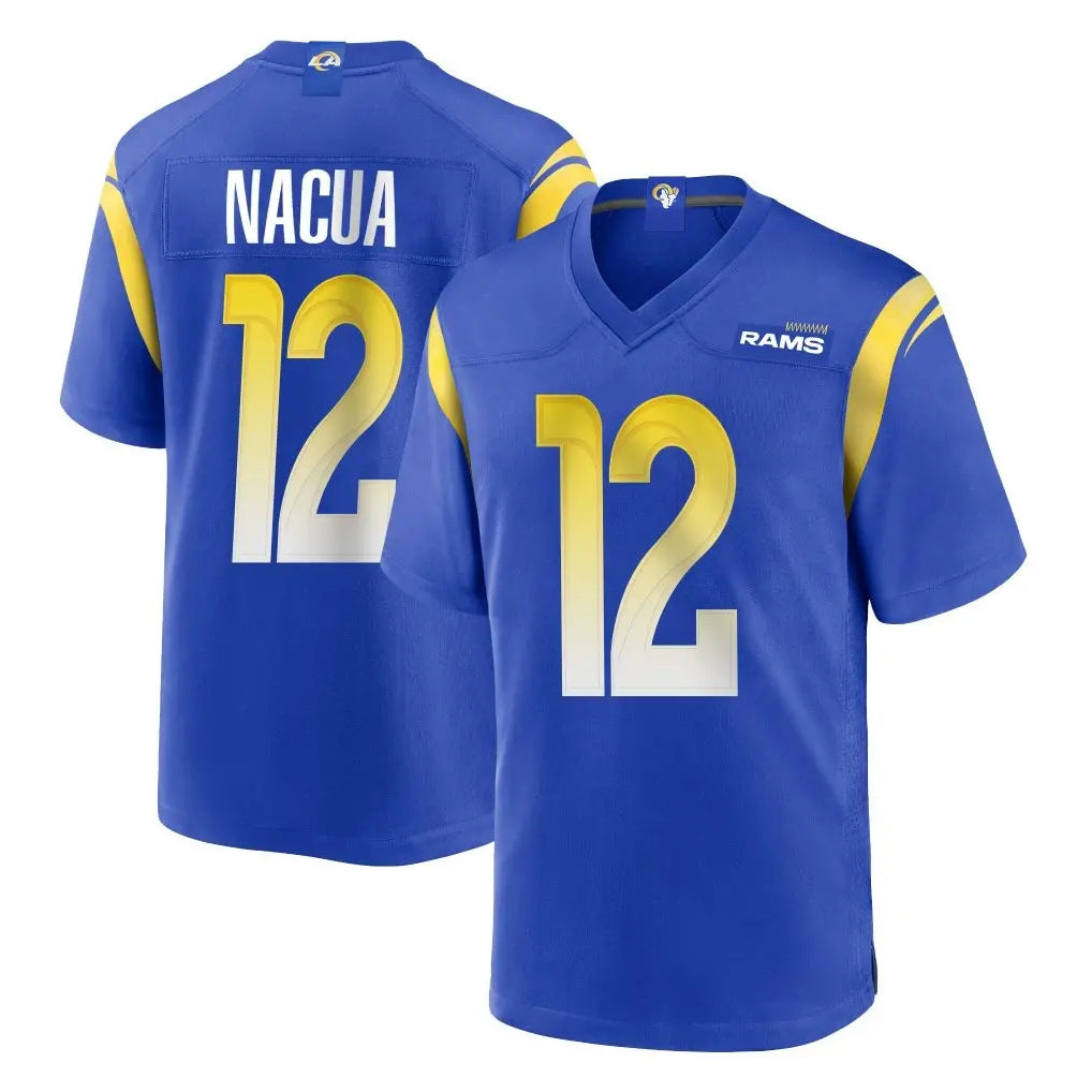 Blackjersey LA.Rams #12 Puka Nacua Player Royal Home Game Stitched Jerseys