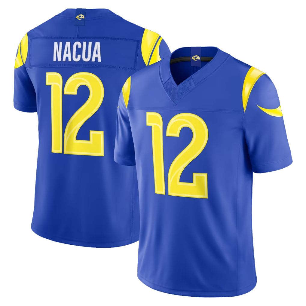 Blackjersey LA.Rams #12 Puka Nacua Player Royal Vapor F.U.S.E. Limited Home Game Stitched Jerseys
