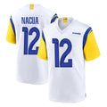 Blackjersey LA.Rams #12 Puka Nacua Player White Home Game Stitched Jerseys