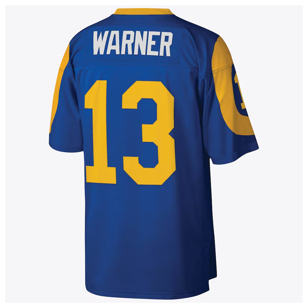 Blackjersey LA.Rams #13 Kurt Warner Player Royal Mitchell & Ness Legacy Retired Limited Stitched Jerseys
