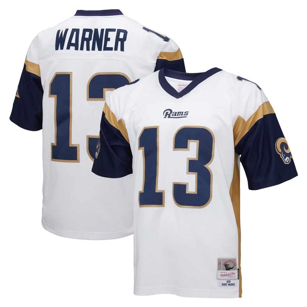Blackjersey LA.Rams #13 Kurt Warner Player White Retired Limited Stitched Jerseys