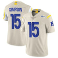 Blackjersey LA.Rams #15 Ty Simpson Player Bone Limited Vapor Home Game Stitched Jerseys