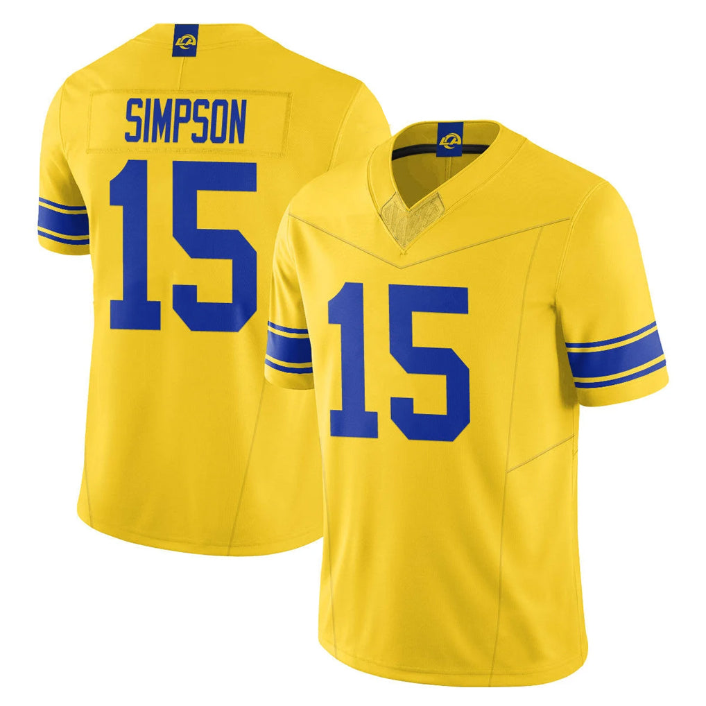 Blackjersey LA.Rams #15 Ty Simpson Player Gold Classic Sol Vapor Limited F.U.S.E. Home Game Stitched Jerseys