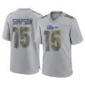 Blackjersey LA.Rams #15 Ty Simpson Player Gray Atmosphere Fashion Home Game Stitched Jerseys