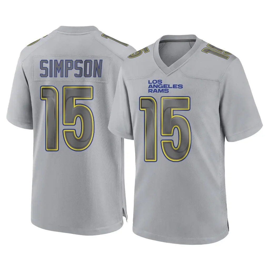 Blackjersey LA.Rams #15 Ty Simpson Player Gray Atmosphere Fashion Home Game Stitched Jerseys