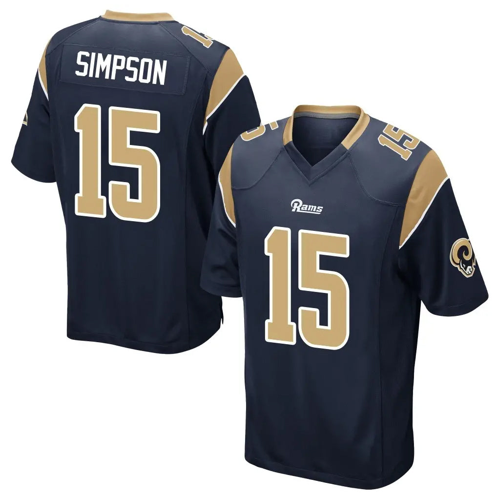 Blackjersey LA.Rams #15 Ty Simpson Player Navy Home Game Stitched Jerseys