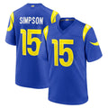 Blackjersey LA.Rams #15 Ty Simpson Player Royal Limited Home Game Stitched Jerseys