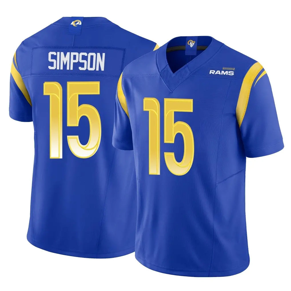 Blackjersey LA.Rams #15 Ty Simpson Player Royal Limited Vapor F.U.S.E. Home Game Stitched Jerseys