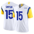 Blackjersey LA.Rams #15 Ty Simpson Player White Limited Vapor F.U.S.E. Home Game Stitched Jerseys