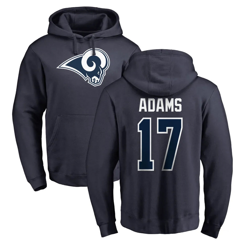 Blackjersey LA.Rams #17 Davante Adams Player Navy Pullover Hoodie Limited Game Stitched Jerseys