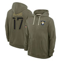 Blackjersey LA.Rams #17 Davante Adams Player Olive Salute to Service Pullover Hoodies Limited Stitched Jerseys