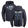 Blackjersey LA.Rams #23 Kyren Williams Player Navy Pullover Hoodie Limited Game Stitched Jerseys