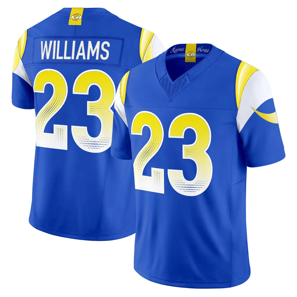 Blackjersey LA.Rams #23 Kyren Williams Player Royal Rivalries Vapor Limited Home Game Stitched Jerseys