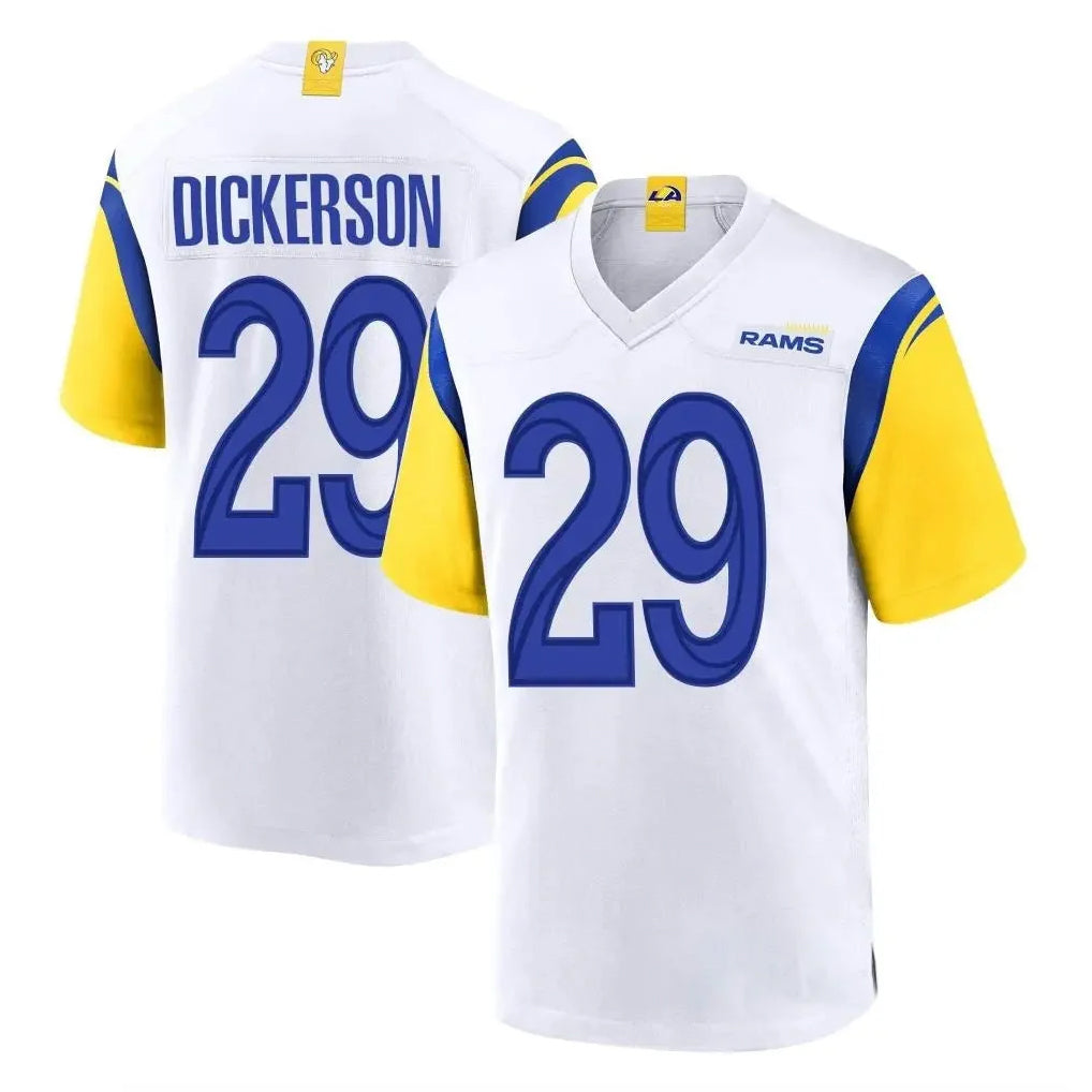 Blackjersey LA.Rams #29 Eric Dickerson Player White Home Game Stitched Jerseys