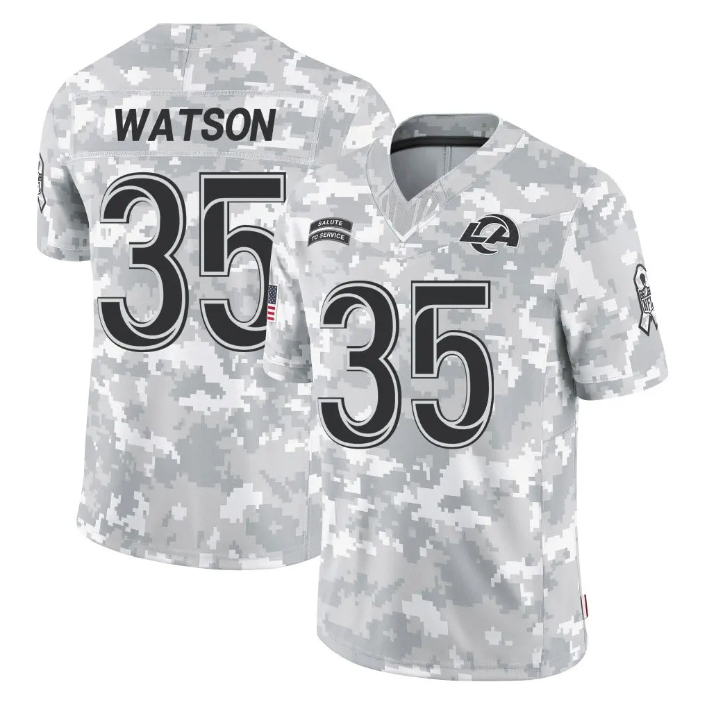 Blackjersey LA.Rams #35 Jaylen Watson Player Arctic Camo Salute To Service Limited Game Stitched Jerseys