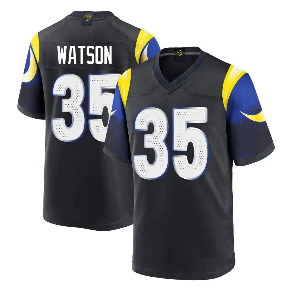 Blackjersey LA.Rams #35 Jaylen Watson Player Black Midnight Rivalries Collection Home Game Stitched Jerseys