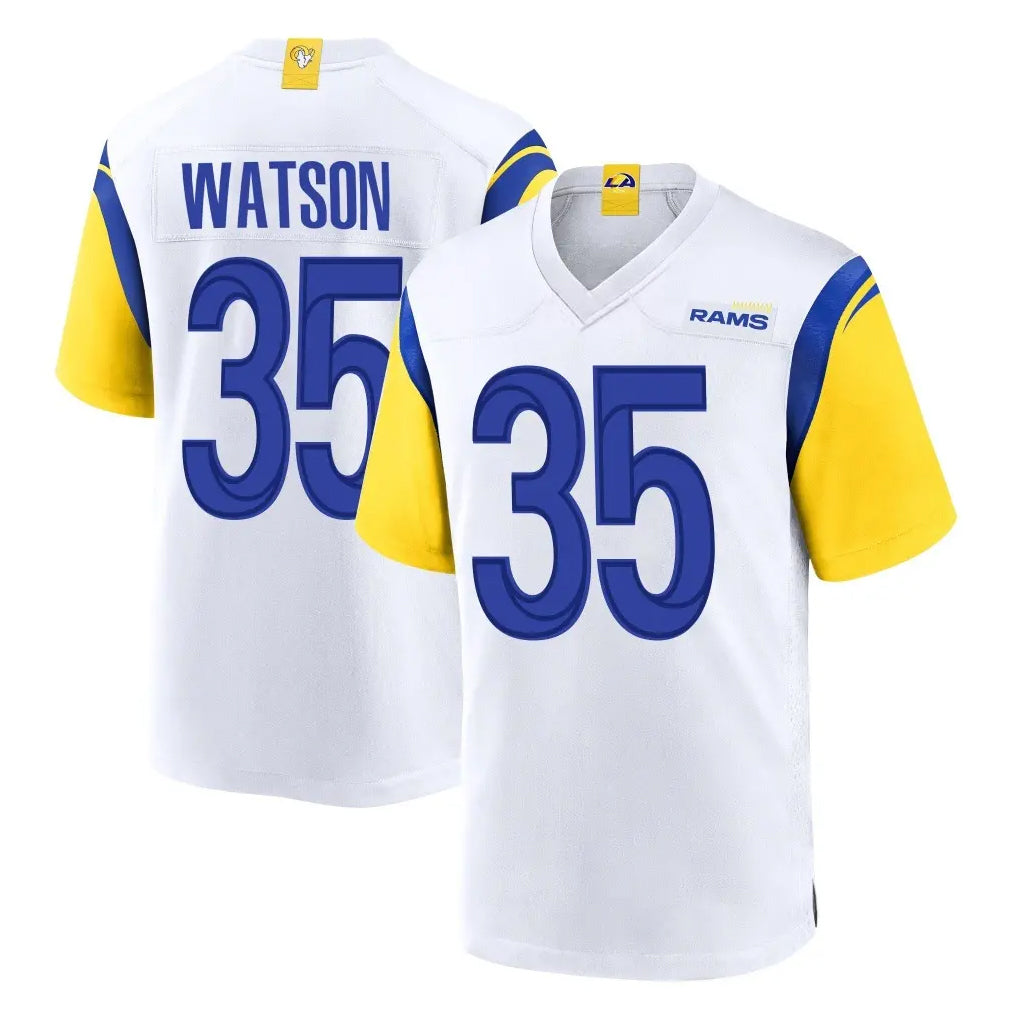 Blackjersey LA.Rams #35 Jaylen Watson Player White Home Game Stitched Jerseys