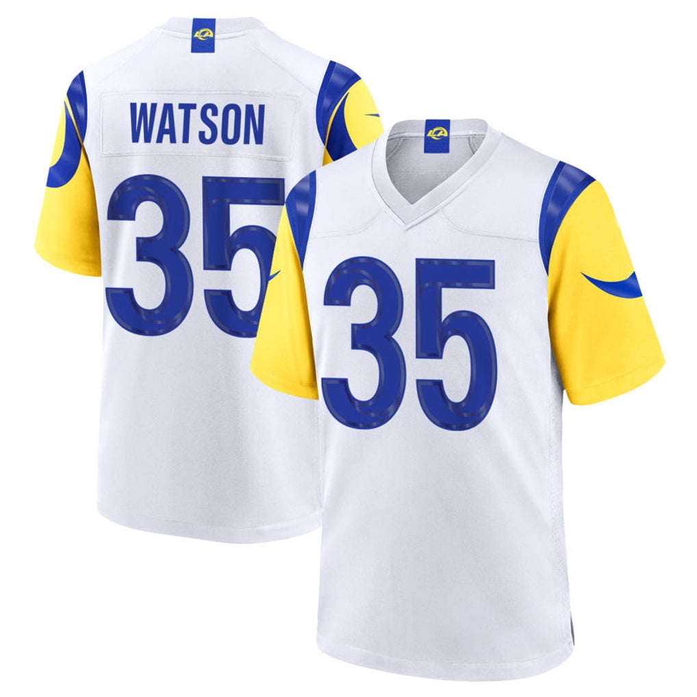 Blackjersey LA.Rams #35 Jaylen Watson Player White Limited Home Game Stitched Jerseys