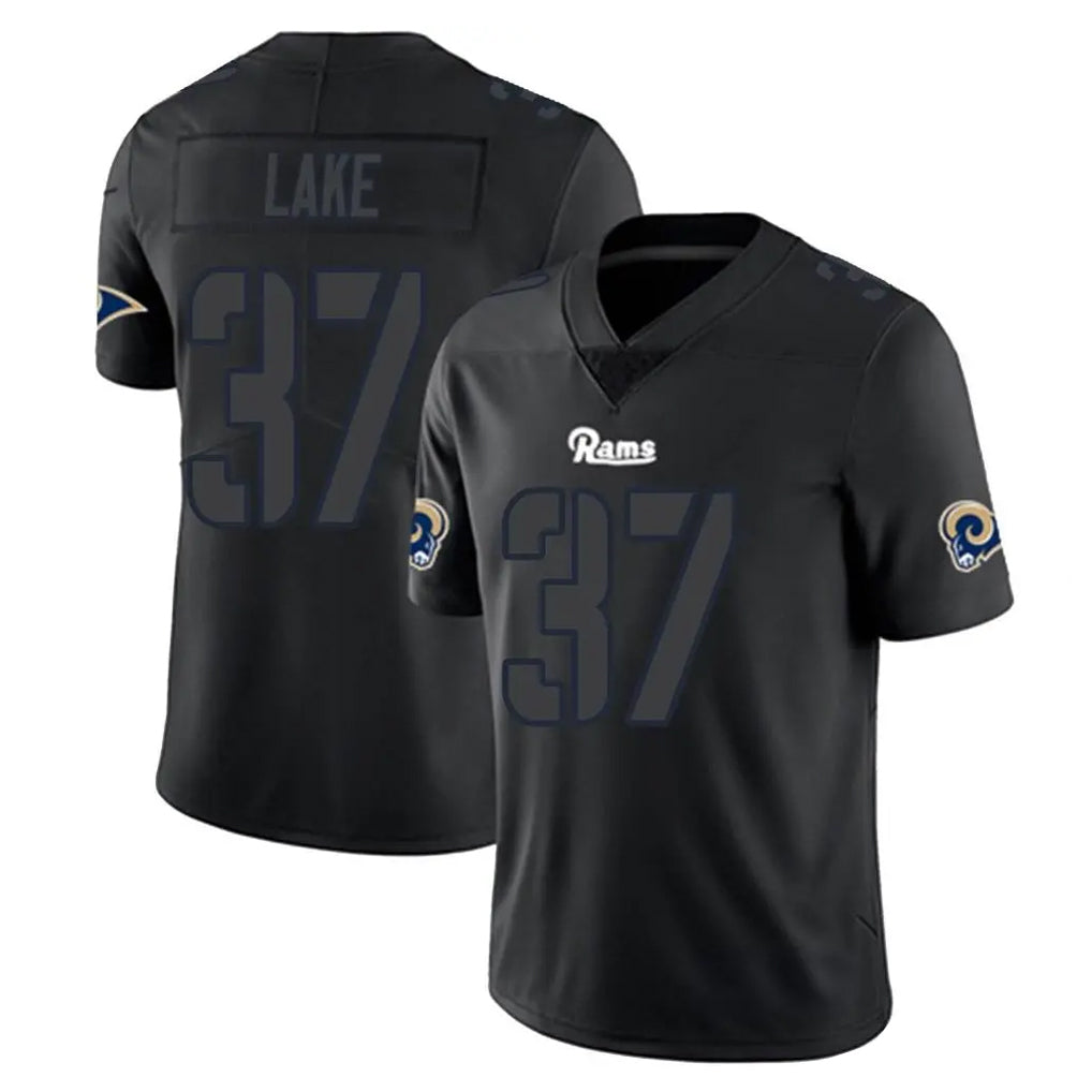 Blackjersey LA.Rams #37 Quentin Lake Player Black Impact Limited Home Game Stitched Jerseys