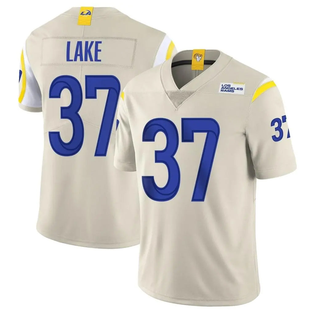 Blackjersey LA.Rams #37 Quentin Lake Player Bone Limited Vapor Home Game Stitched Jerseys